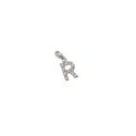 Ciondolo Lettera Iniziale "R" con Diamanti in Oro Bianco 18kt