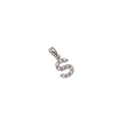Ciondolo Lettera Iniziale "S" con Diamanti in Oro Bianco 18kt