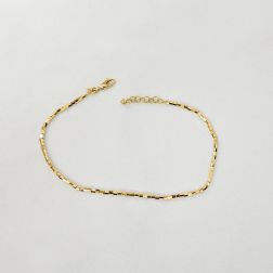 Bracelet/Anklet Octagonal faceted tubes in yellow gold.