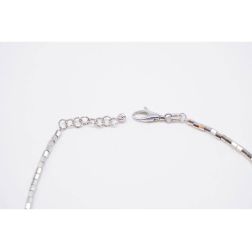 Bracciale/Cavigliera Tubetti ottagonali sfaccettati oro bianco.