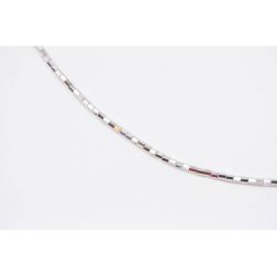Bracciale/Cavigliera Tubetti ottagonali sfaccettati oro bianco.