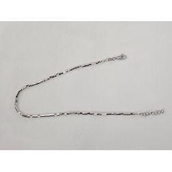 Bracciale/Cavigliera Tubetti ottagonali sfaccettati oro bianco.