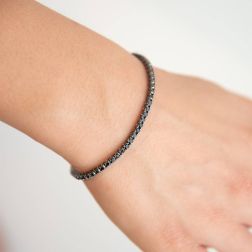 Photo of worn Black Diamonds Tennis Bracelet 19cm x 2.40mm