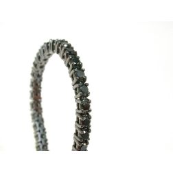 Bracciale Tennis Diamanti Neri 17,5cm x 2,4mm