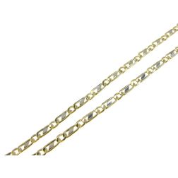 Two tones Figaro Necklace 50cm x 4mm
