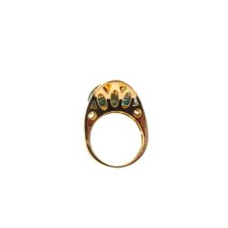 Anello Design "Sogno di Mezza Estate" Oro Giallo con Topazio Citrino e Azzurro