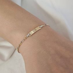 Bracciale baby 3+1 bicolore con Targa foto indossato