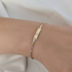Bracciale baby 3+1 bicolore con Targa foto indossato