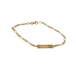 Bracciale baby 3+1 bicolore con Targa