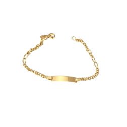 Baby 2.30mm flat oval chain bracelet with 3.90mm tag