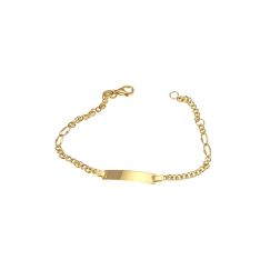 Bracciale Baby Grumetta alternata 2.70mm - 2.30mm con Targa 3.90mm
