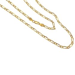 Collana 50cm maglia 1+1 da 3.10mm in Oro Giallo 18kt
