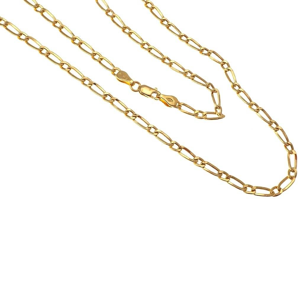 Collana 50cm maglia 1+1 da 3.10mm in Oro Giallo 18kt