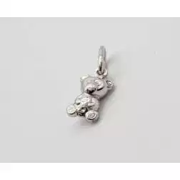 Teddy Bear white gold charm