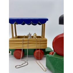 Teddy Bear white gold charm