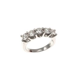 5 GIA Certificate Diamonds of 0.30ct Ring Suspended