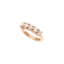 Veretta 5 Diamanti Certificati GIA da 0.24ct e 0.25ct - Larghezza 4.50mm - Oro Rosa