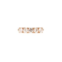 5 Diamonds GIA Certificate 0.24ct and 0.25ct Ring - Width 4.50mm - Rose Gold
