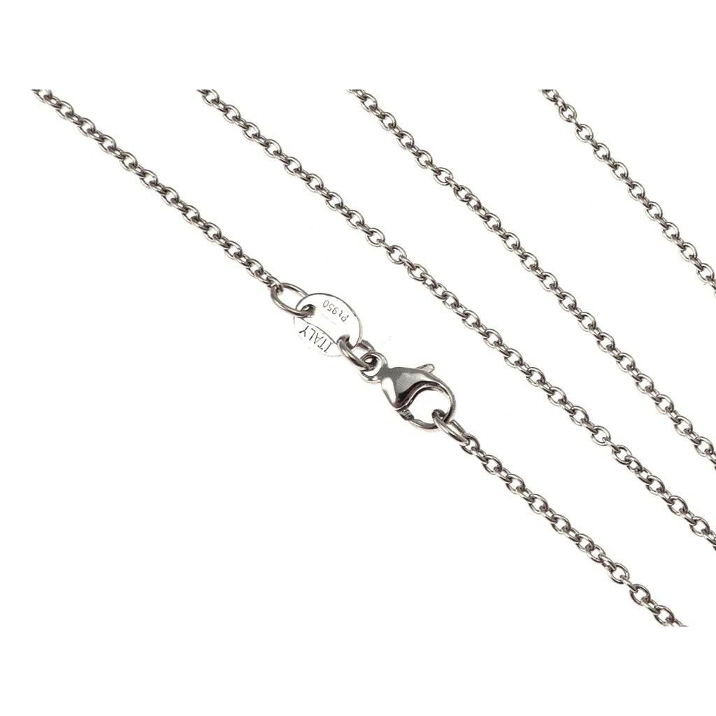 Collana Rolò ovale 45cm x 1.10mm - Platino