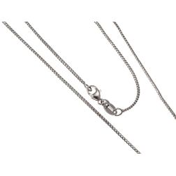 Platinum faceted ear of corn chain necklace 45cm x 1.10mm