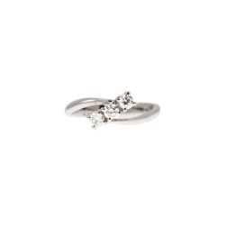 Anello Trilogy Obliquo da 0,34ct - Platino - Misura 13