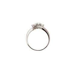 Anello Trilogy Obliquo da 0,34ct - Platino - Misura 13