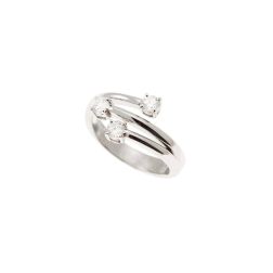 Anello Contrariè tre fili Trilogy 0,51ct - Platino - Misura 16