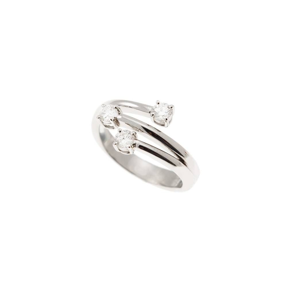 Anello Contrariè tre fili Trilogy 0,50ct - Platino - Misura 15
