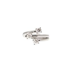 Anello Contrariè tre fili Trilogy 0,95ct Diamanti Certificati GIA - Platino - Misura 14