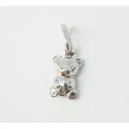 Teddy Bear white gold charm