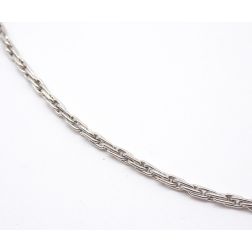 60cm Semi-rigid Tubular Chain Necklace in White Gold
