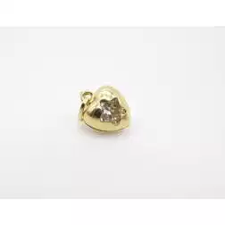 Ciondolo cuore oro giallo e stella zircone