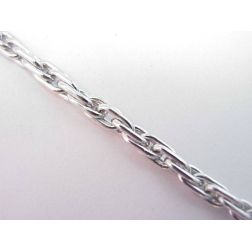 Collana 60cm a catena tubolare tipo spago semirigida Oro Bianco