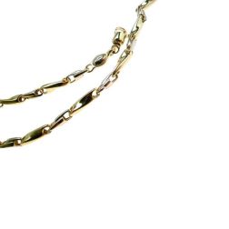 Yellow and White Gold Spiral Tubular 60cm Necklace