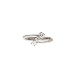 Anello Trilogy Obliquo da 0,56ct Diamanti Certificati GIA - Platino