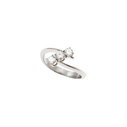 Anello Trilogy Obliquo da 0,61ct Diamanti Certificati GIA - Platino