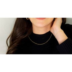 Photo of worn Rolò Striped Necklace