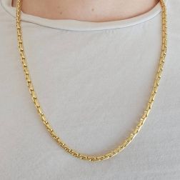 Collana 61cm Tubolare Chicchi Oro Giallo indossata