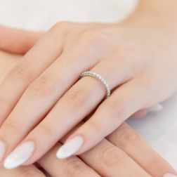 Photo of worn Platinum and Diamonds Twist 2.70mm Eternity Ring