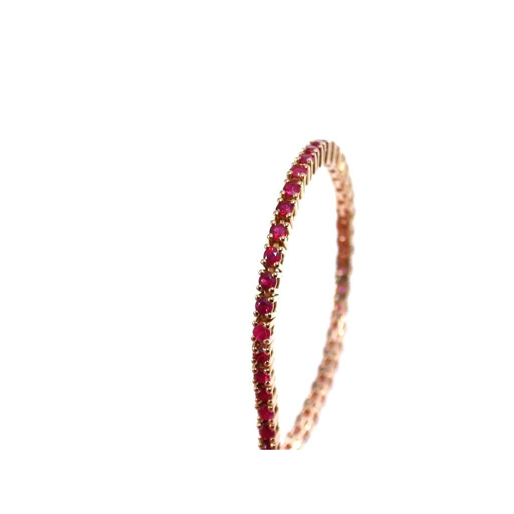Bracciale Tennis 70 Rubini in Oro Rosa 16cm x 2,1mm