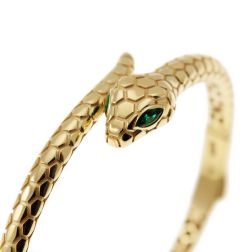 Bracciale Rigido Serpente con zirconi verdi