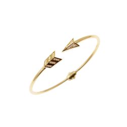 Arrow rigid bracelet with zircons