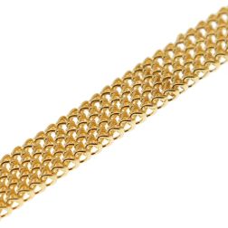 Yellow gold flat link soft chain bracelet with plate clasp