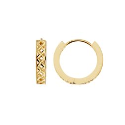 Faceted rhombus theme rectangular barrel hoops 2.00cm x 3.80mm