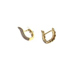 Boccole a Lobo a forma di Arco in Oro Giallo con Zirconi