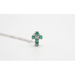 Collana con Croce Smeraldi - Larghezza 8.3mm