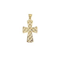 Croce traforata diamantata oro giallo