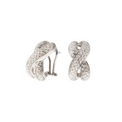 Infinito pavé earrings with 230 diamonds in white gold