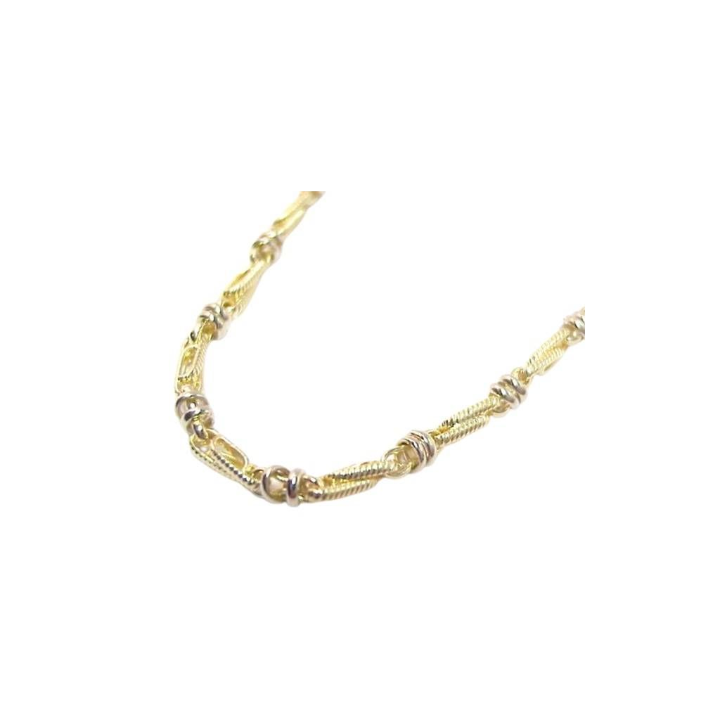 Tubular bracelet with round striped partridge eye in yellow gold alternating with 2 white eyelets