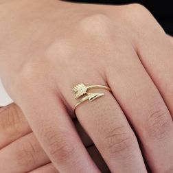 Photo of worn Yellow Gold Arrow Ring